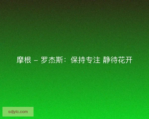 摩根 - 罗杰斯：保持专注 静待花开