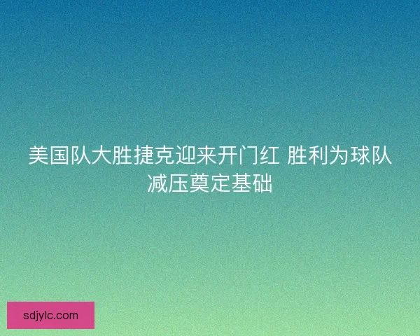 美国队大胜捷克迎来开门红 胜利为球队减压奠定基础